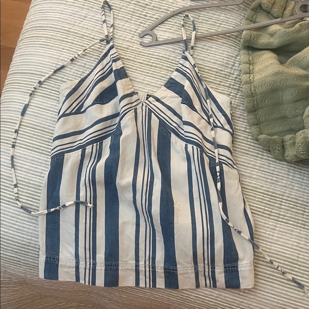 Navy and White Striped Women's Camisole
